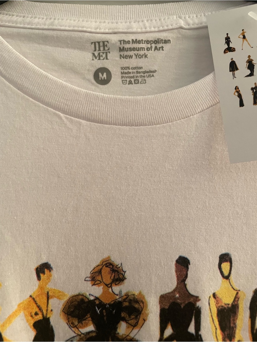 Costume Institute White Graphic women’s T-Shirt with Fashion Illustration - Picture 2 of 2